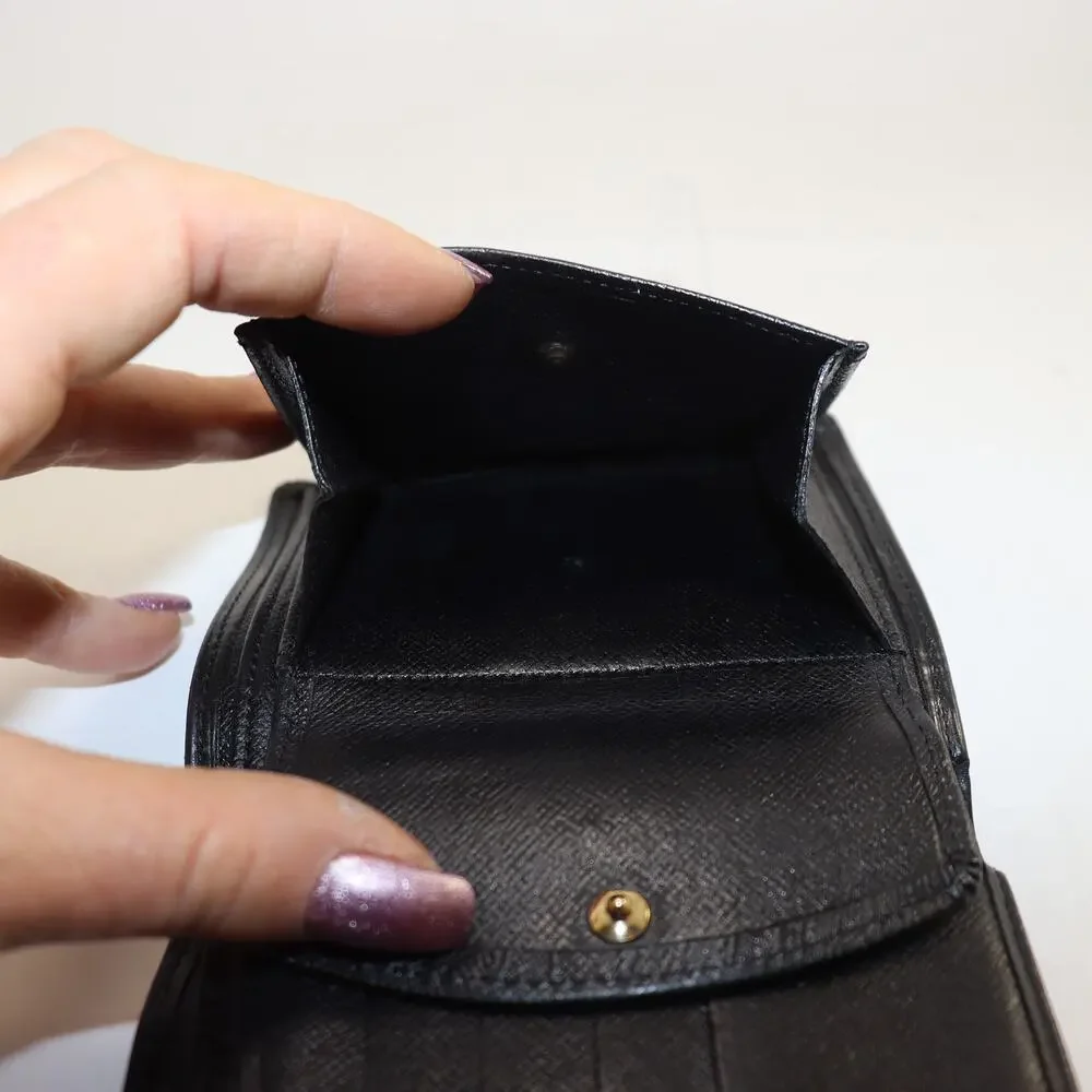 Louis Vuitton Black Epi Leather Bifold Wallet Snap‎ Coin Purse Spain